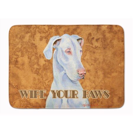 Carolines Treasures White Great Dane Wipe your Paws Machine Washable Memory Foam Mat LH9444RUG